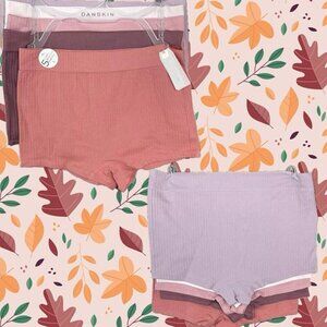 Danskin L Array Of Autumn Colors Ribbed Seamless Mid-Waist Brief Panties-5-Pk